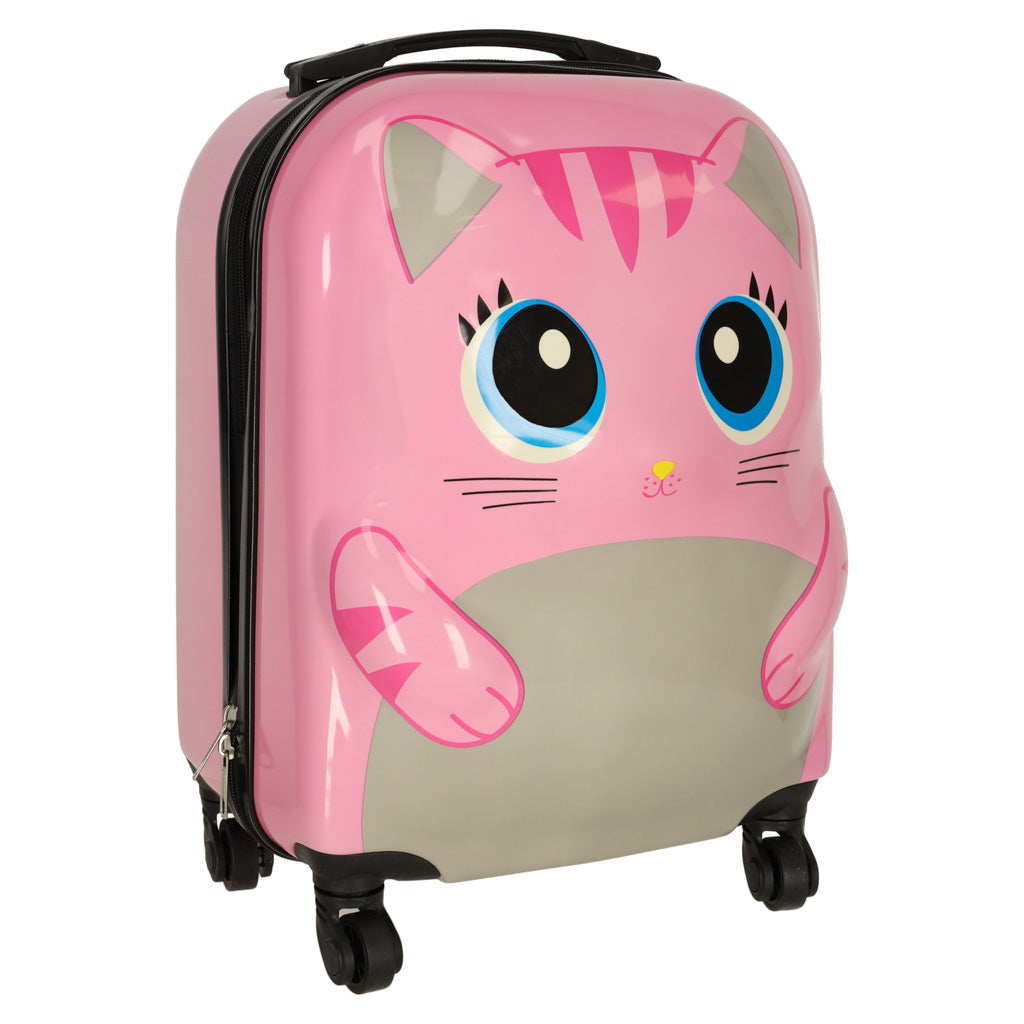 Cica gurulós bőrönd