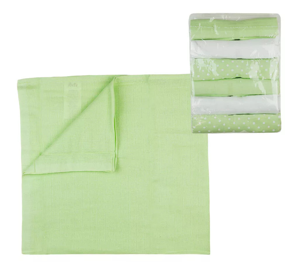 ABR Textil pelenka 6 db - Zöld - Fehér