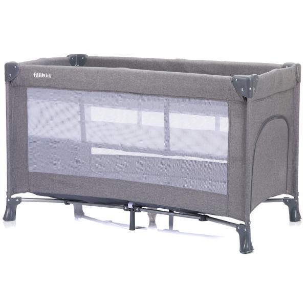 Fillikid utazóágy Milano 120x60cm szürke