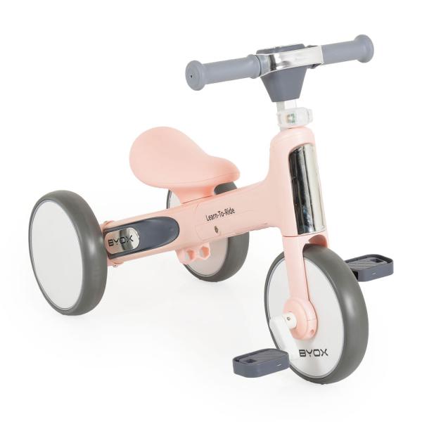 Byox Learn-to-Ride 2in1 mini futóbicikli és tricikli, rózsaszín