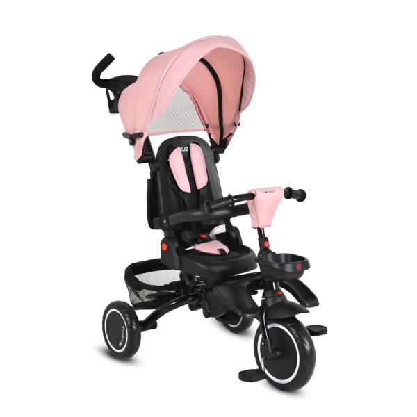 CRUZ tricikli napfénytetővel, összecsukható PINK