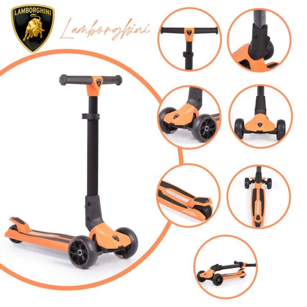 Lamborghini roller 3 kerekű, összecsukható, 50 kg-ig narancssárga