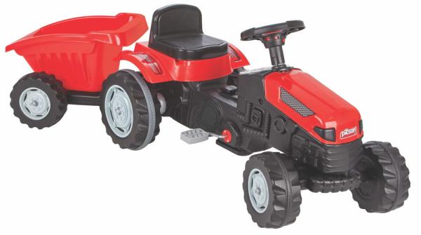 Pilsan pedálos traktor trélerrel, piros