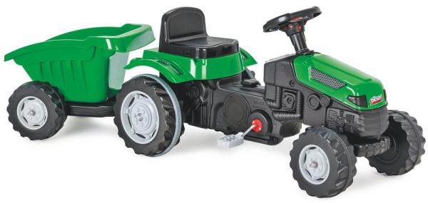 Pilsan pedálos traktor trélerrel, zöld
