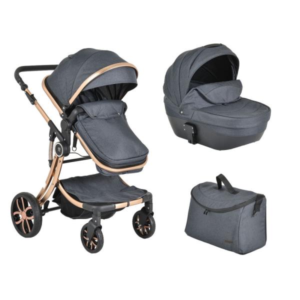 Polly 2 in1 babakocsi SZETT:sport+mózes+kistáska 107985 FEKETE