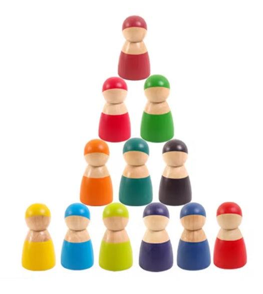 Montessori fa figura a szivárvány színeiben - 12 db