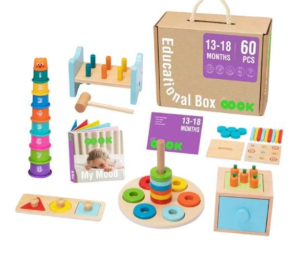 Montessori fejlesztő box, játékdoboz  13-18 hó