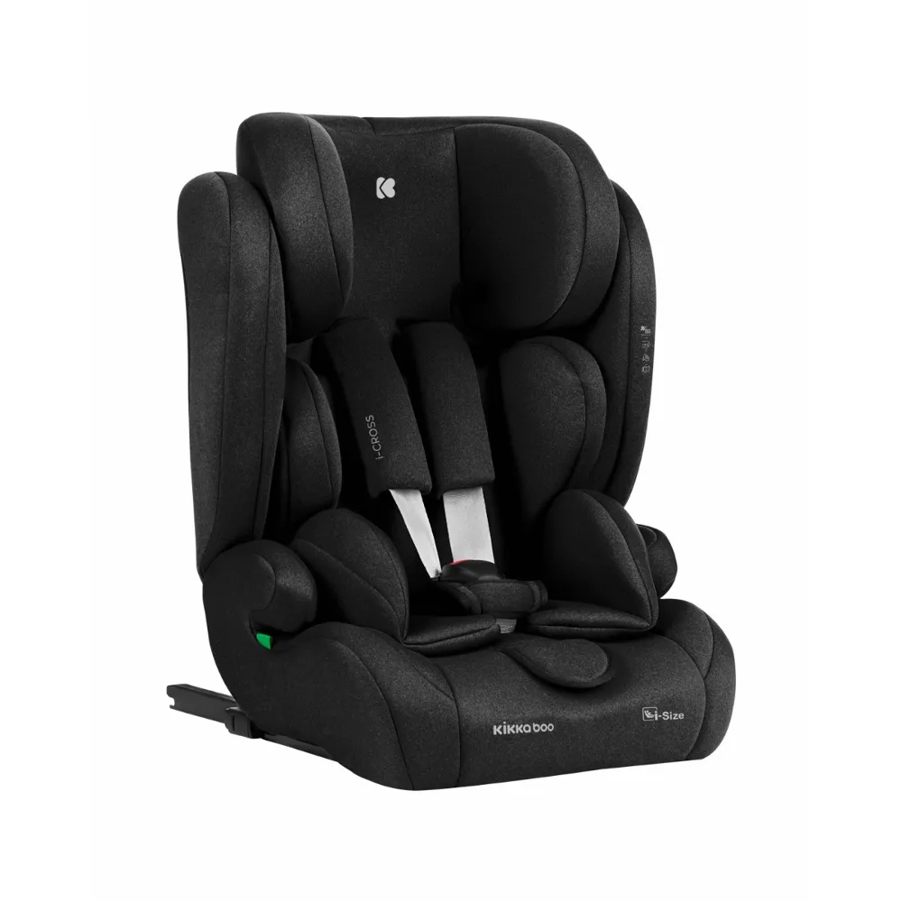 Kikkaboo i-Cross i-Size ISOFIX gyerekülés 76–150 cm Top Tether, fekete