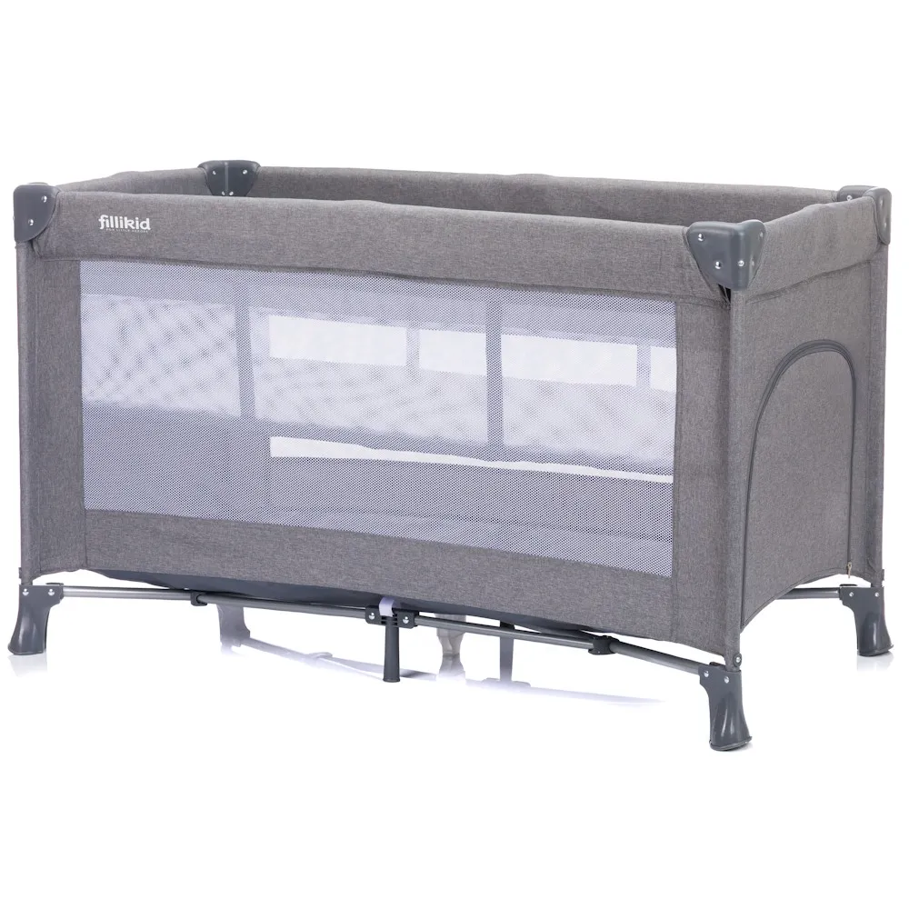 Fillikid utazóágy Milano 120x60cm szürke