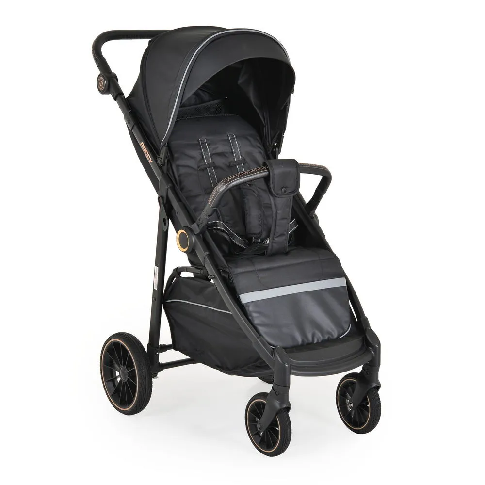 BUGGY babakocsi lapracsukható, nagy kerekek, könnyű FEKETE