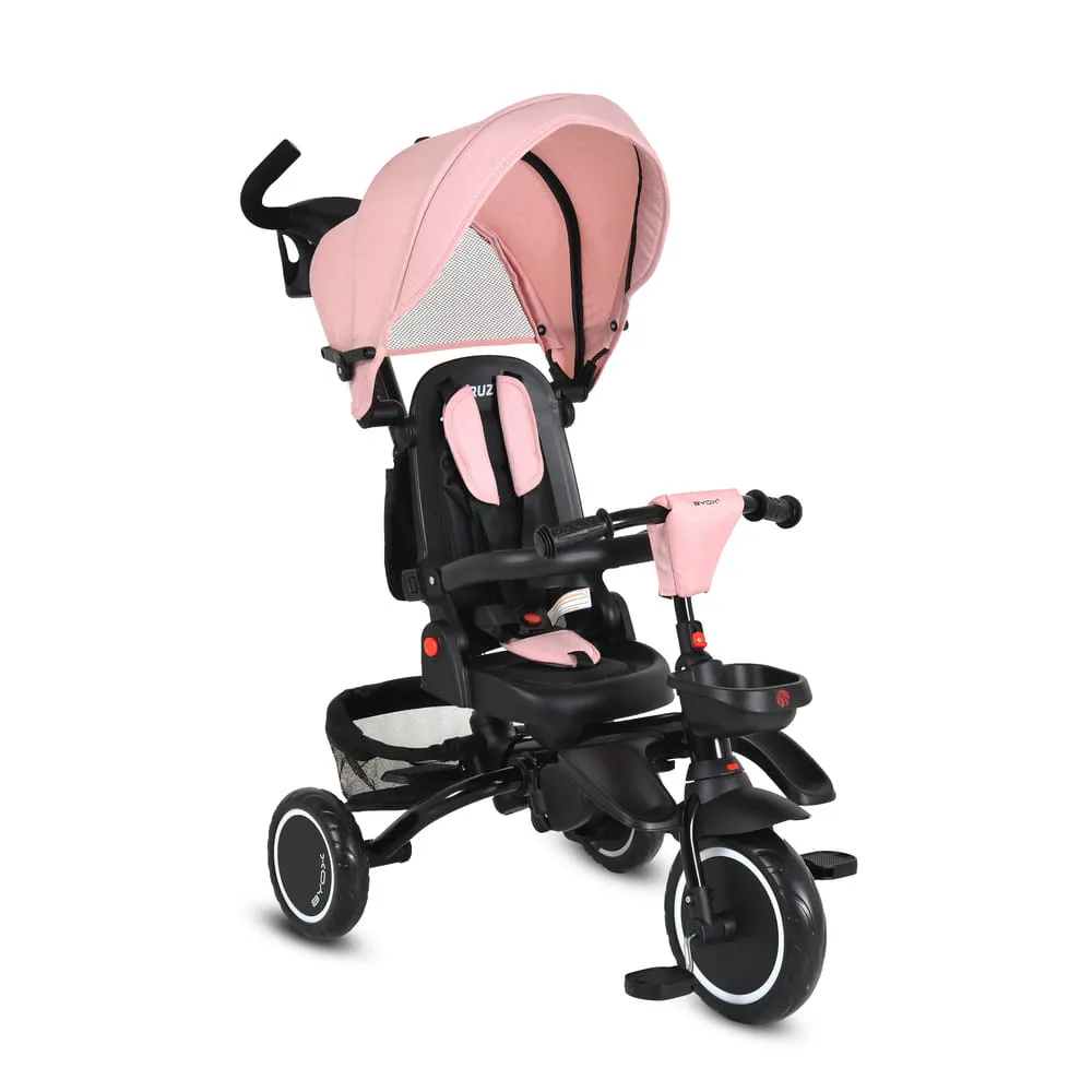CRUZ tricikli napfénytetővel, összecsukható PINK