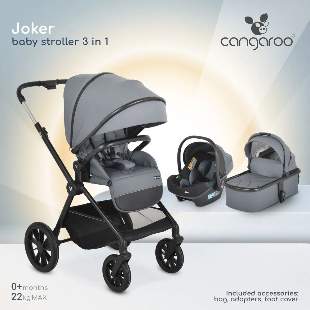 JOKER babakocsi szett 3in1 SZÜRKE/MINERAL GREY