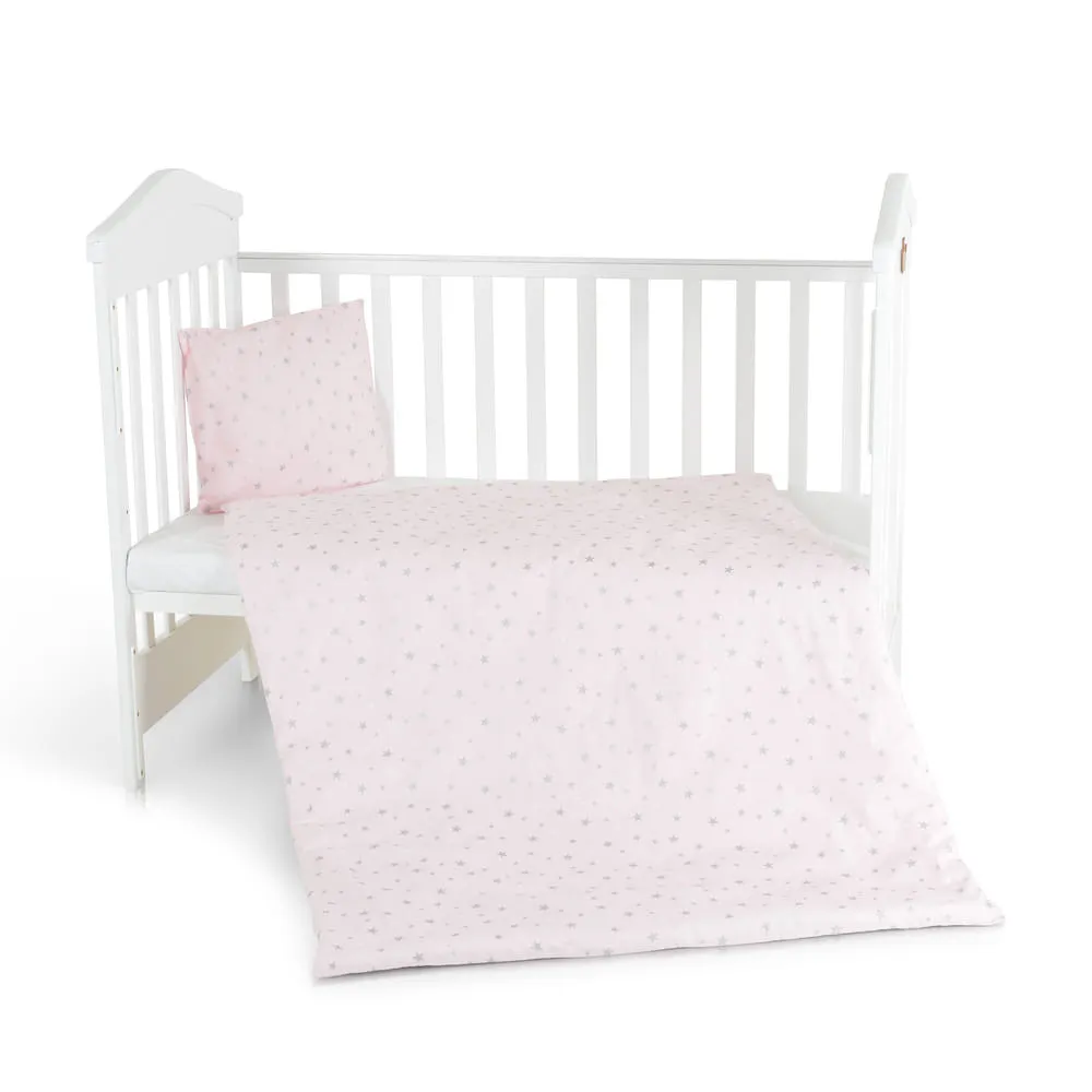 Nook 3 részes bébi ágynemű huzat garnitúra PINK CSILLAG