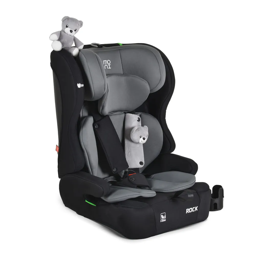 ROCK autós ülés 76-150cm, 2játékkal, pohártartó, belső öv, isofix nélkül SZÜRKE