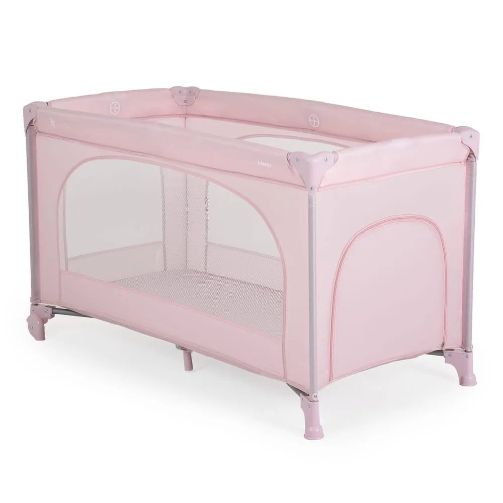 UNO utazóágy 1 szintes zippes kibújóval PINK