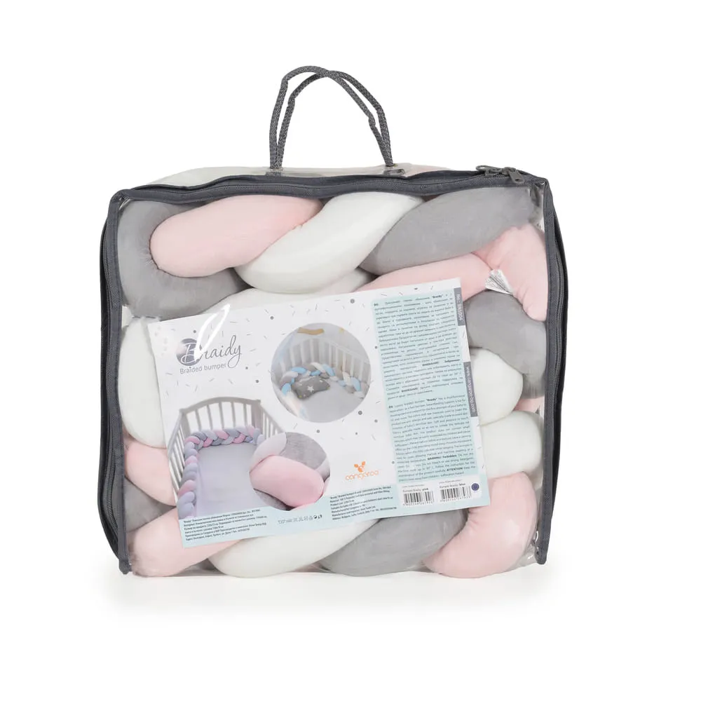Cangaroo Braidy fonott fejvédő 180cm pink/szürke