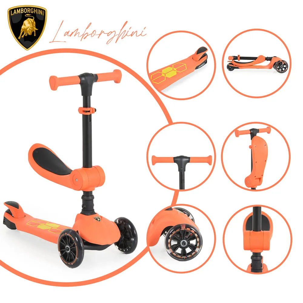 Lamborghini 2in1 ráülős roller, narancs
