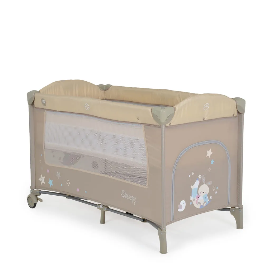 MONI Sleepy összecsukható luxus babaágy 2 szint bézs