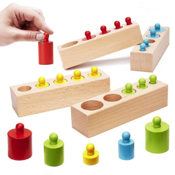 Montessori fa súlyozó készlet színes